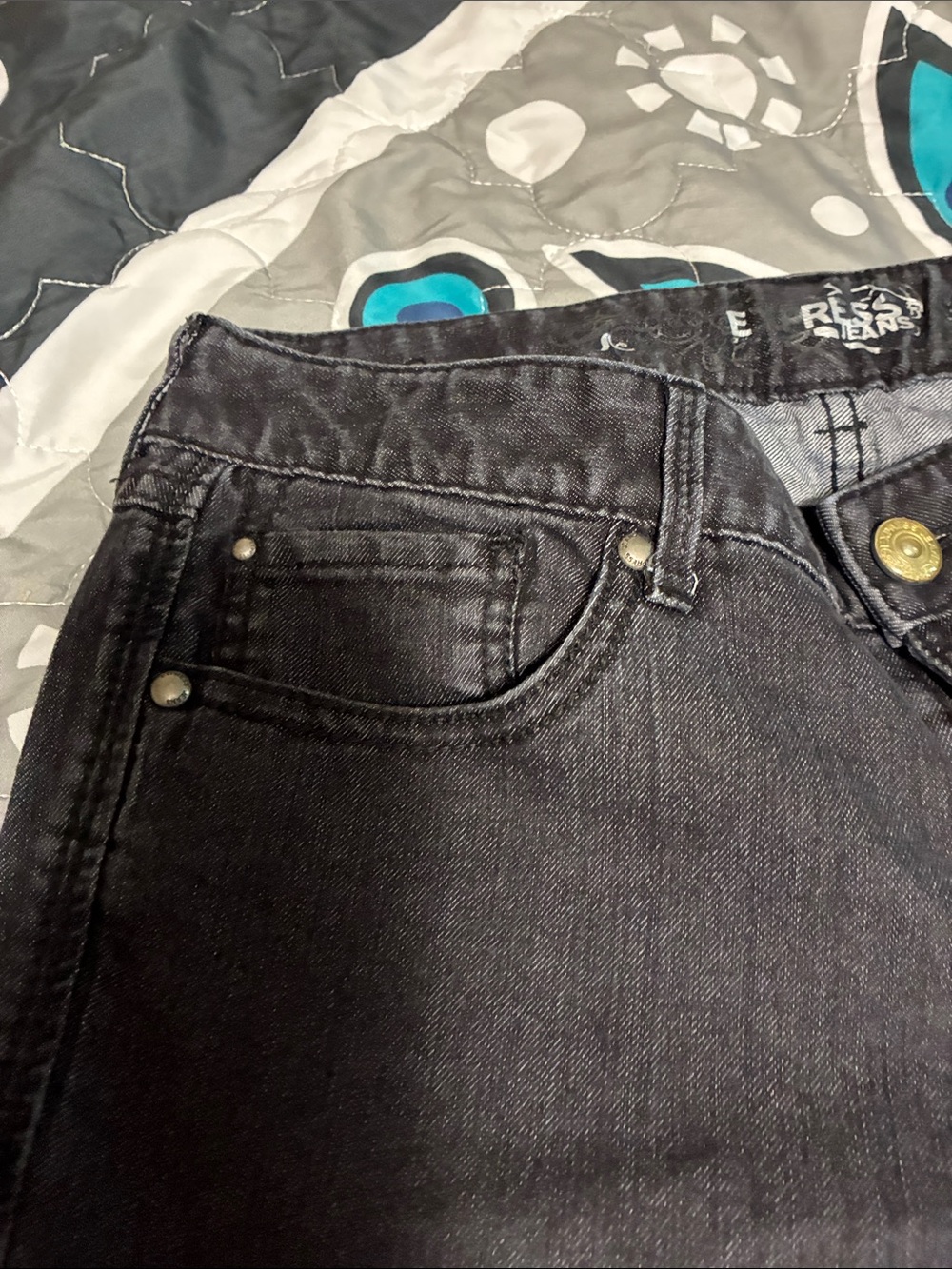 Express Black Wide Leg Flare Jeans - Picture 8 of 12